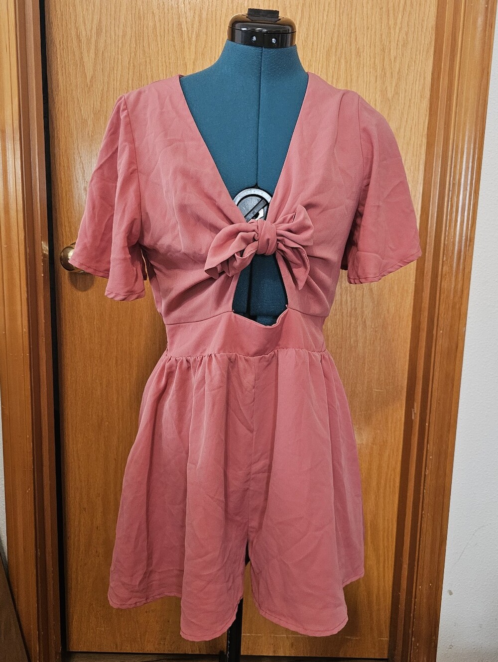 Pink Front Cut Out Romper